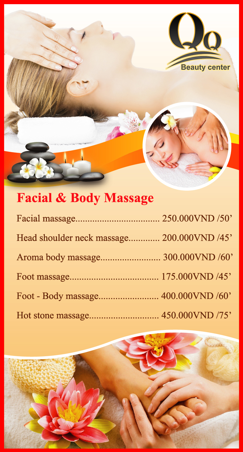 Bảng giá dịch vụ massage